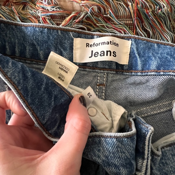 Reformation Cynthia High Rise Straight Cropped Jeans - Picture 10 of 12